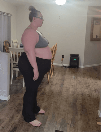 Elle before starting weight care with Elara