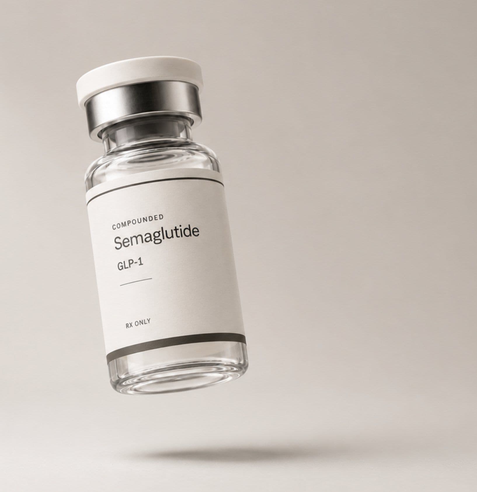 A compounded semaglutide GLP-1 vial